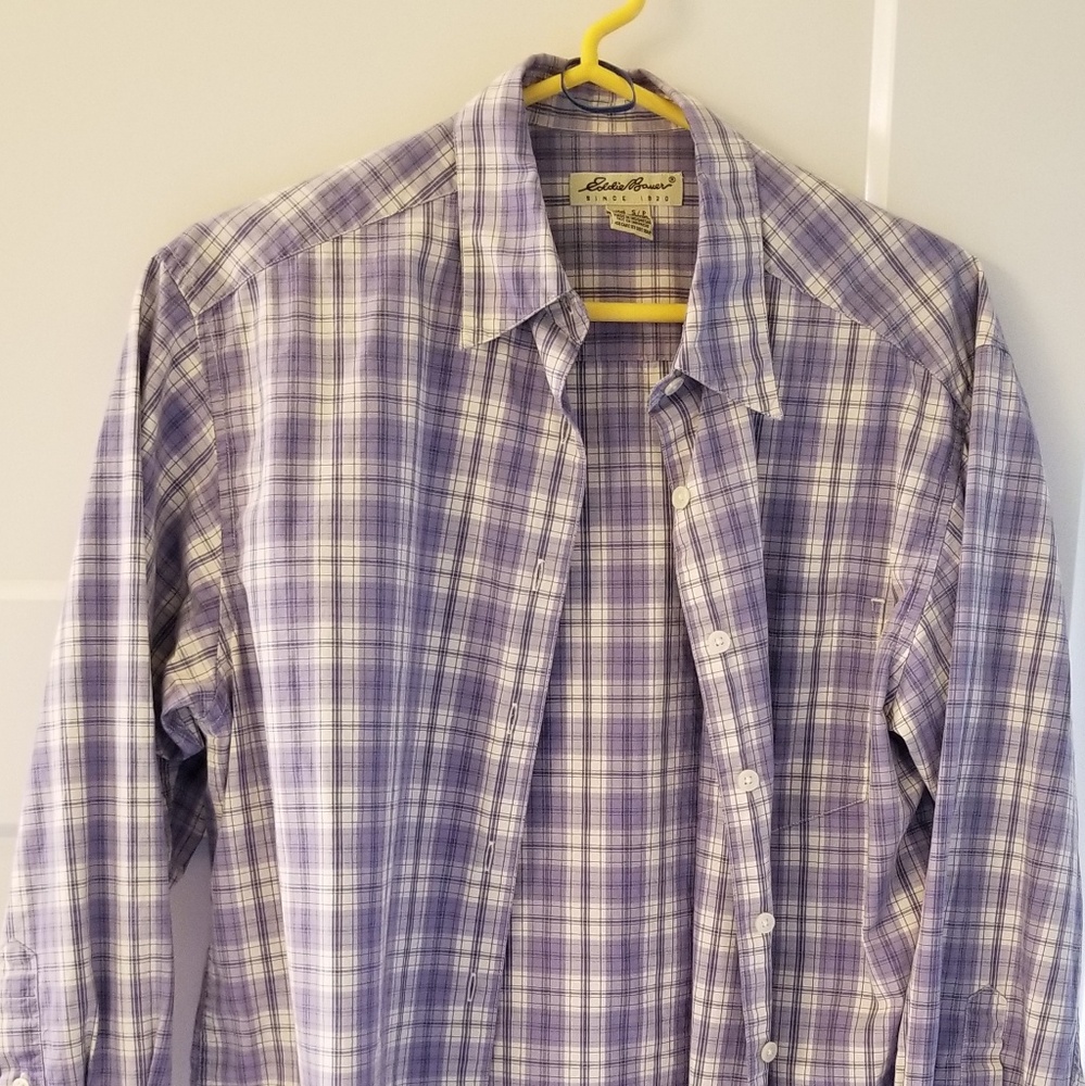 Purple plaid top, size small